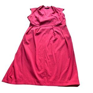 Lafayette 148 New York Size 12 Orange V-Neck Cap Sleeve Tie Back Sheath Dress